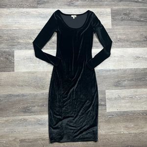 Aritzia Wilfred Free Velvet Anouck black sheath midi dress Size Extra Small